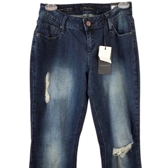 POETIC JUSTICE Corrine High Rise Flare Distressed Denim Jeans - Women's 26 R - Picture 4 of 6